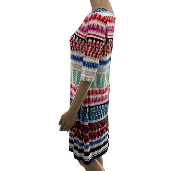 Eliza J Multi Color Multi Pattern Shift Dress - Picture 6 of 12